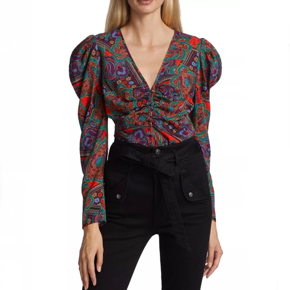 NEW VERONICA BEARD PAISLEY PRINT TOP - Picture 1 of 11